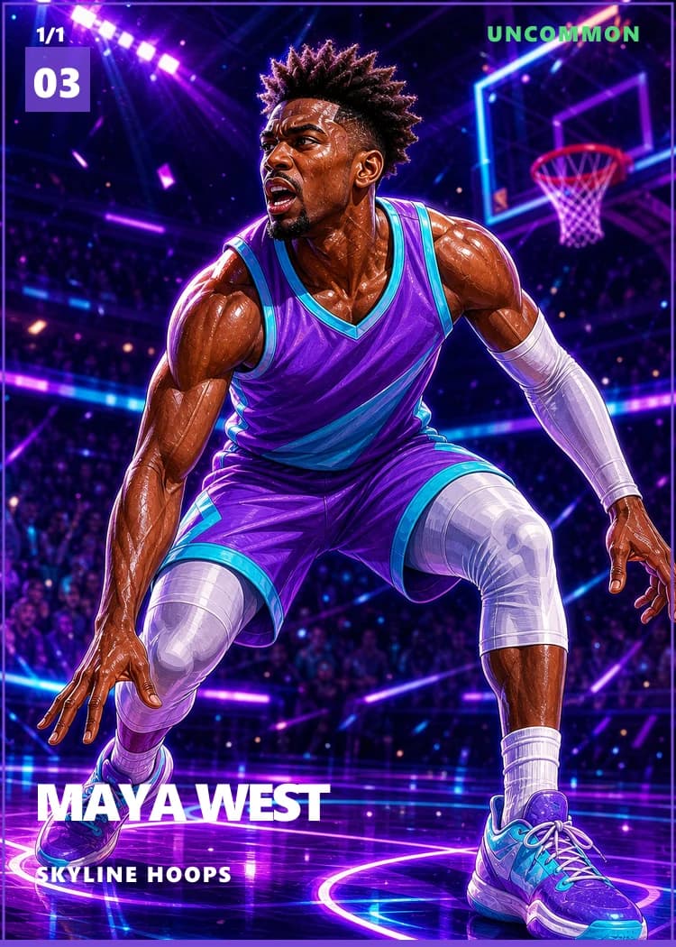 Example custom trading card front